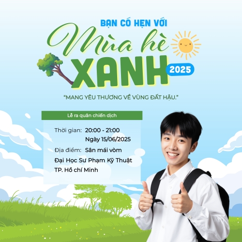 Mẫu thiết kế Bài đăng Facebook (vuông) Mùa hè xanh, tình nguyện, bảo vệ môi trường, giáo dục, education, school, trường học 1747002657