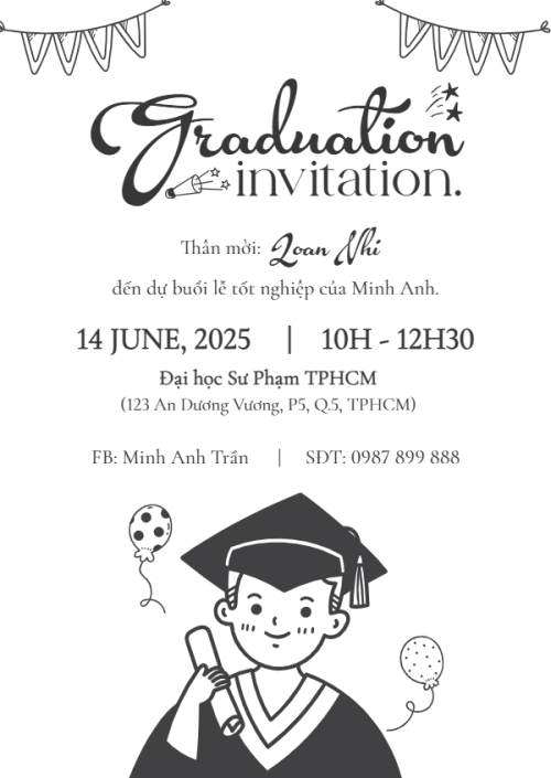 Mẫu thiết kế Thư mời Tốt nghiệp, kỉ yếu, Graduation, yearbook, sự kiện, event, cá nhân, nhân vật, personal style, signature 1750635386