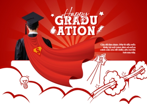 Mẫu thiết kế Thiệp chúc mừng Tốt nghiệp, kỉ yếu, Graduation, yearbook, dễ thương, cute, chibi, hoạt hình, cartoon, superman	 1751657402