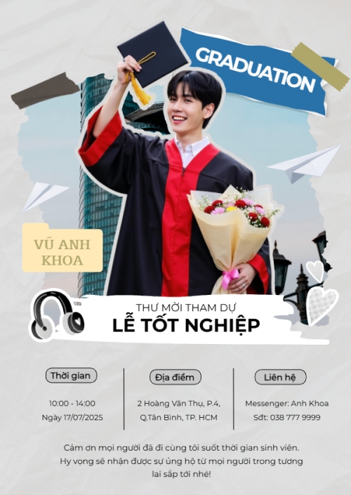 Mẫu thiết kế Thư mời Tốt nghiệp, kỉ yếu, Graduation, yearbook,hiện đại, sang trọng, modern 1751352789