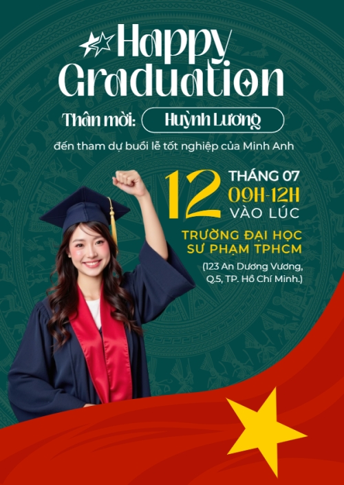 Mẫu thiết kế Thư mời Tốt nghiệp, kỉ yếu, Graduation, yearbook, hiện đại, sang trọng, modern, Việt Nam 1751657402