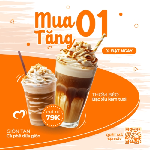 Mẫu thiết kế Bài đăng Facebook (vuông) Cà phê, coffee, trà sữa, milktea, nước uống, juice, giải khát, F&B, drink, hiện đại 1752308422