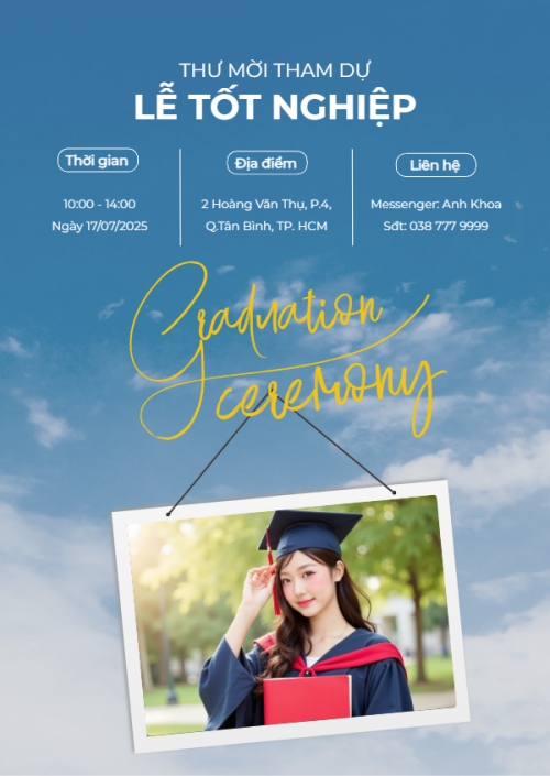 Mẫu thiết kế Thư mời Tốt nghiệp, kỉ yếu, Graduation, yearbook, hiện đại, sang trọng, modern 1751352789