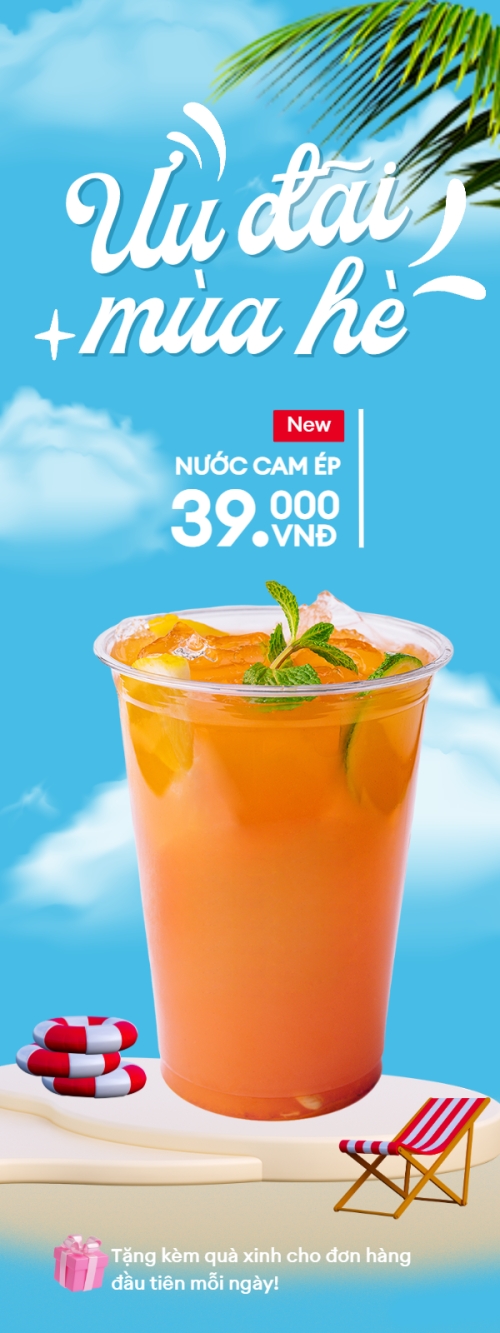 Mẫu thiết kế Standee Nước ép, nước uống, juice, giải khát, F&B, drink, dễ thương, hiện đại,modern 1752396438
