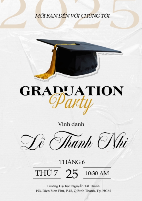 Mẫu thiết kế Thư mời Tốt nghiệp, kỉ yếu, Graduation, yearbook, đơn giản, simple, minimalist, tối giản 1751352789