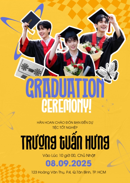 Mẫu thiết kế Thư mời Tốt nghiệp, kỉ yếu, Graduation, yearbook, y2k, cổ điển, vintage, retro, classic 1751352789