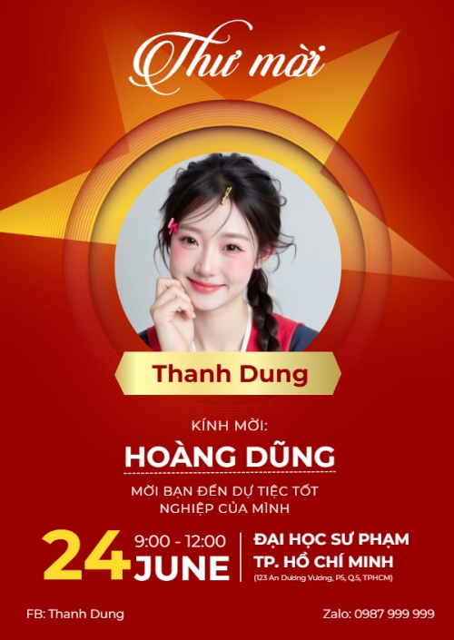 Mẫu thiết kế Thư mời Tốt nghiệp, kỉ yếu, Graduation, yearbook, hiện đại, sang trọng, modern, Việt Nam 1751657402