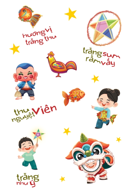Mẫu thiết kế Nhãn Sticker - Sticker Sheets Trung thu, Tết Đoàn Viên, mid-autumn festival, sự kiện, event, dễ thương, cute, chibi, hoạt hình, cartoon 1759523647