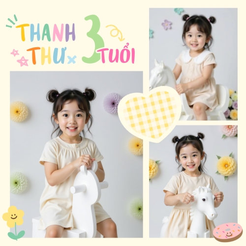 Mẫu thiết kế Photobook vuông Em bé, baby, kid, sinh nhật, birthday, cá nhân, personal style, sự kiện, event, dễ thương, cute 1759886001
