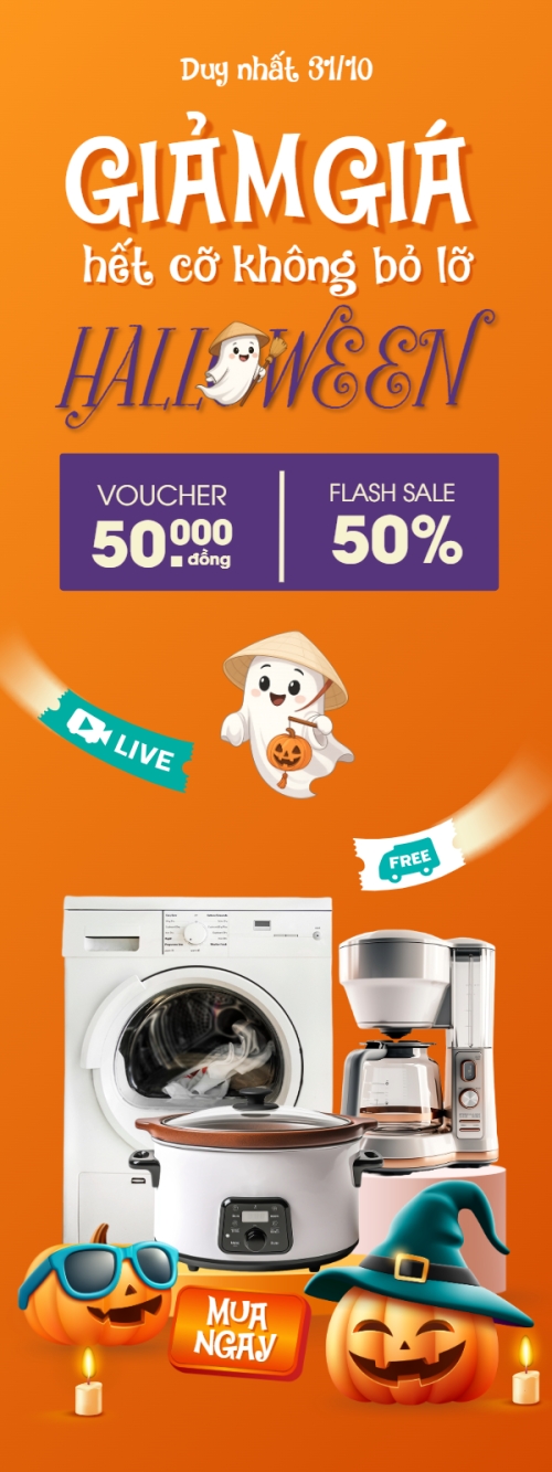 Mẫu thiết kế Standee Halloween, lễ hội ma quái, sự kiện, event, công nghệ, technology, điện tử, electronic, dễ thương, cute, chibi, hoạt hình, cartoon 1761407930