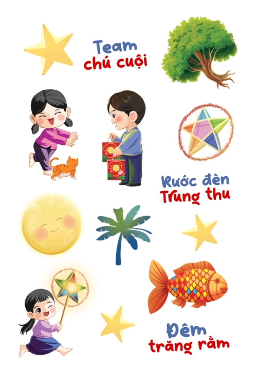 Mẫu thiết kế Nhãn Sticker - Sticker Sheets Trung thu, Tết Đoàn Viên, mid-autumn festival, sự kiện, event, dễ thương, cute, chibi, hoạt hình, cartoon 1759523647