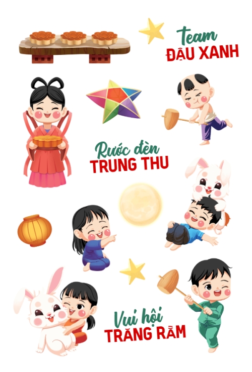 Mẫu thiết kế Nhãn Sticker - Sticker Sheets Trung thu, Tết Đoàn Viên, mid-autumn festival, sự kiện, event, dễ thương, cute, chibi, hoạt hình, cartoon 1759523647