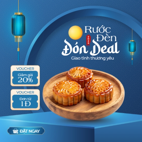 Mẫu thiết kế Bài đăng Facebook (vuông) Trung thu, Tết Đoàn Viên, mid-autumn festival, bánh trung thu, bánh, ẩm thực, food, hiện đại, modern, đơn giản 1761413588