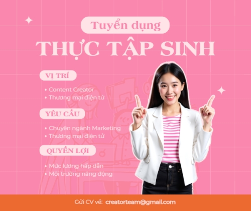 Mẫu thiết kế Bài đăng Facebook (ngang) Content creator, tuyển dụng, thương mại điện tử, commercial electronics, social media marketing, online, dễ thương, cute 1760222352