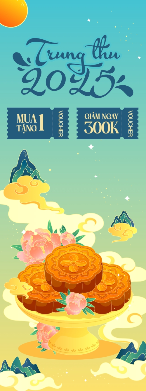 Mẫu thiết kế Standee Trung thu, Tết Đoàn Viên, mid-autumn festival, sự kiện, event, lễ hội, festival, ẩm thực, food, bánh trung thu, cute, dễ thương 1760223756
