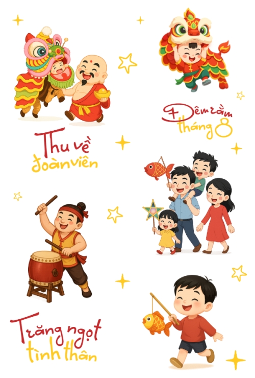 Mẫu thiết kế Nhãn Sticker - Sticker Sheets Trung thu, Tết Đoàn Viên, mid-autumn festival, sự kiện, event, dễ thương, cute, chibi, hoạt hình, cartoon 1759523647