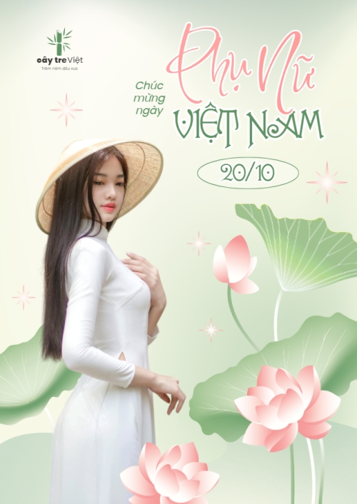 Mẫu thiết kế Poster chuẩn 20/10, Ngày phụ nữ Việt Nam, Vietnamese Women's Day, phụ nữ, sự kiện, event, thông báo, chúc mừng, mỹ phẩm, làm đẹp, beauty, hiện đại, modern, hoa lá 1760511020