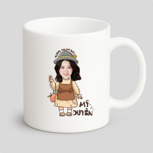 Mẫu thiết kế Ly sứ (cốc) Sinh nhật, cô gái, bé gái, girl, birthday, cá nhân, nhân vật, personal style, signature, dễ thương, cute, chibi, hoạt hình, cartoon	 1761695377