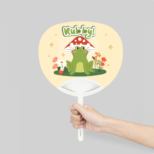 Mẫu thiết kế Quạt cầm tay Ếch, frog, động vật, cá nhân, personal style, chibi, cartoon, hoạt hình, dễ thương, cute 1760586298