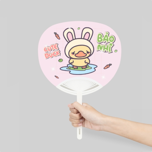 Mẫu thiết kế Quạt cầm tay Vịt, duck, động vật, cá nhân, personal style, chibi, cartoon, hoạt hình, dễ thương, cute 1760586298