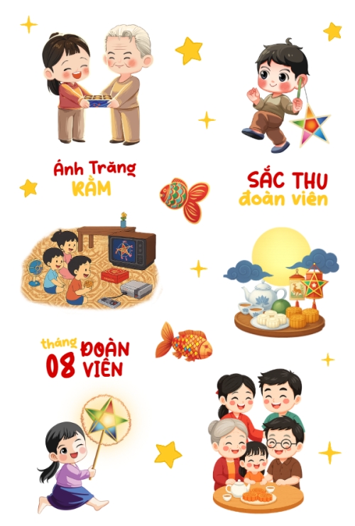 Mẫu thiết kế Nhãn Sticker - Sticker Sheets Trung thu, Tết Đoàn Viên, mid-autumn festival, sự kiện, event, dễ thương, cute, chibi, hoạt hình, cartoon 1759523647