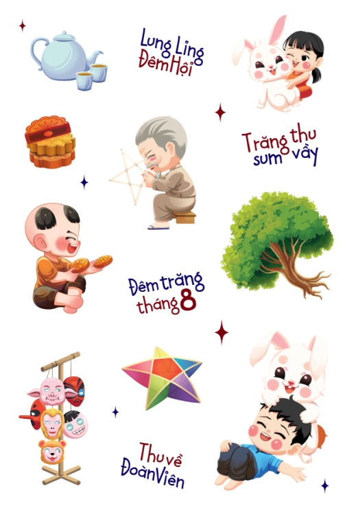 Mẫu thiết kế Nhãn Sticker - Sticker Sheets Trung thu, Tết Đoàn Viên, mid-autumn festival, sự kiện, event, dễ thương, cute, chibi, hoạt hình, cartoon 1759523647