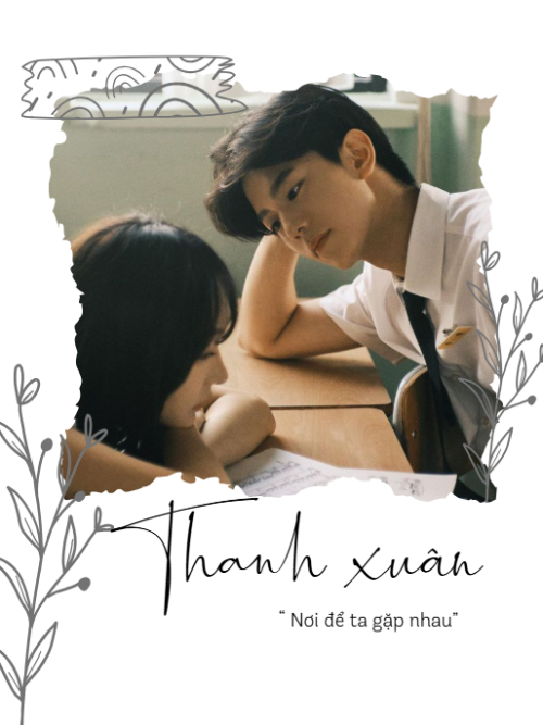 Mẫu thiết kế Bộ Ảnh Polaroid Thanh xuân, couple, tình yêu, love, hoa lá, đơn giản, hiện đại