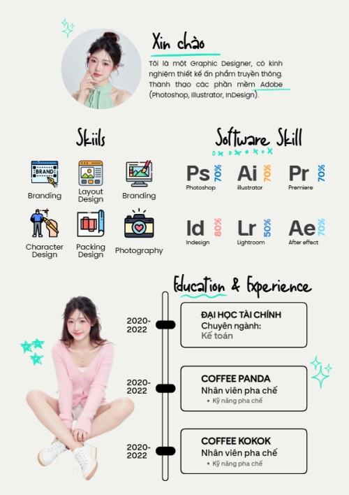 Mẫu thiết kế Hồ sơ xin việc Thiết kế, designer, mỹ thuật, tài chính, truyền thông, finance, văn phòng, office, dễ thương, cute 1760220704