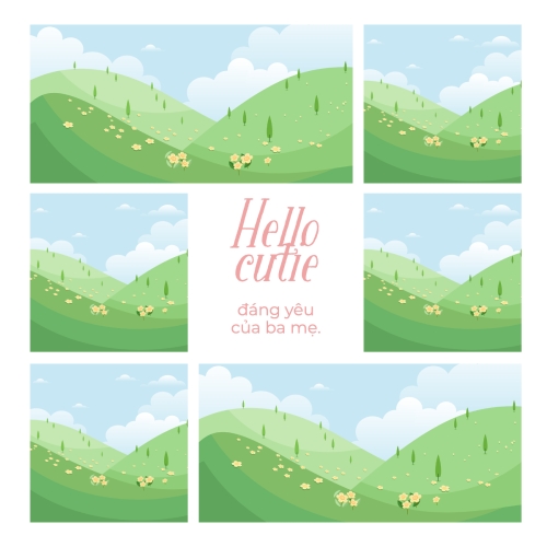 Mẫu thiết kế Photobook vuông Em bé, baby, kid, sinh nhật, birthday, cá nhân, personal style, sự kiện, event, dễ thương, cute 1759886001