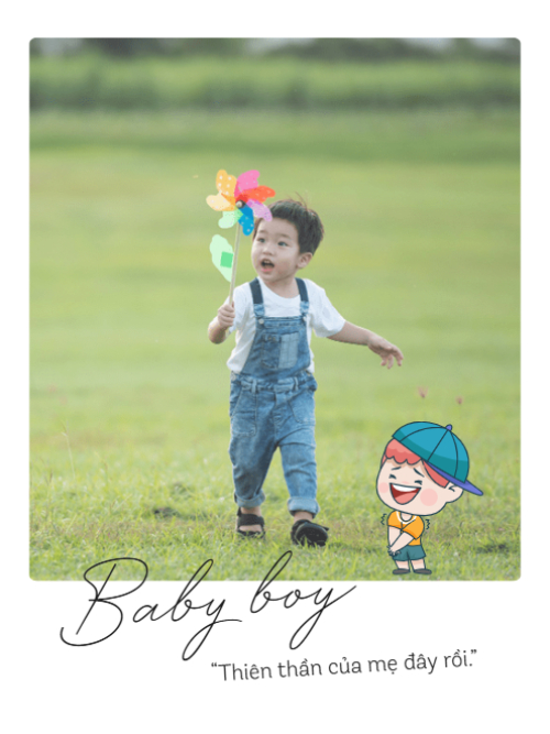 Mẫu thiết kế Bộ Ảnh Polaroid Dễ thương, cute, em bé, baby, trẻ em 1759895224