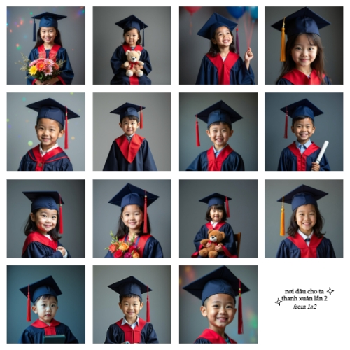 Mẫu thiết kế Photobook vuông Học sinh, tiểu học, kỷ yếu, tốt nghiệp, graduation, mầm non, hội nhóm, cá nhân 1759894966