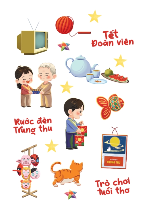 Mẫu thiết kế Nhãn Sticker - Sticker Sheets Trung thu, Tết Đoàn Viên, mid-autumn festival, sự kiện, event, dễ thương, cute, chibi, hoạt hình, cartoon 1759523647