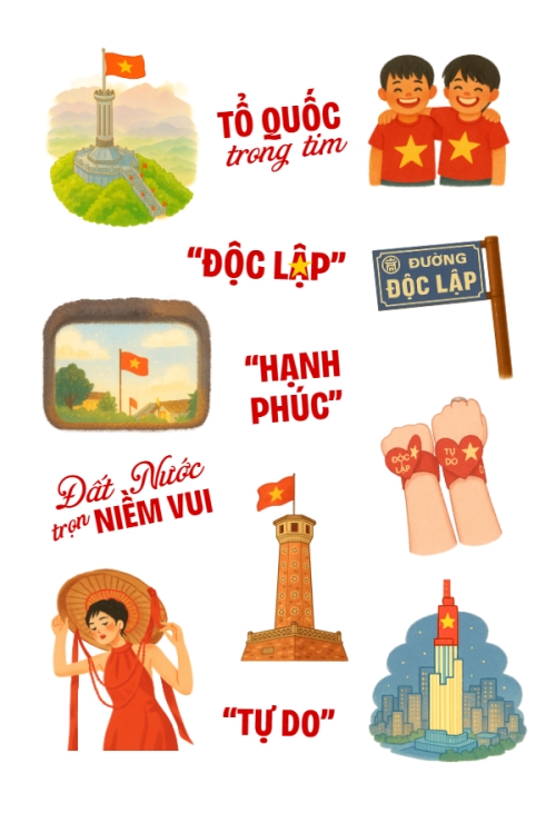 Mẫu thiết kế Nhãn Sticker - Sticker Sheets 2/9, Quốc Khánh, lễ hội, Việt Nam, sự kiện, event, dễ thương, cute 1759523646
