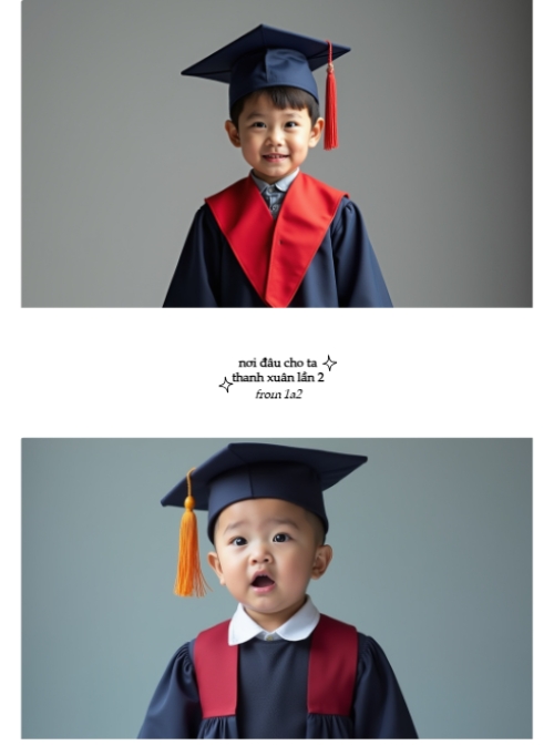 Mẫu thiết kế Photobook dọc Học sinh, tiểu học, kỷ yếu, tốt nghiệp, graduation, mầm non 1759895338