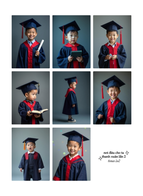 Mẫu thiết kế Photobook dọc Học sinh, tiểu học, kỷ yếu, tốt nghiệp, graduation, mầm non 1759895338