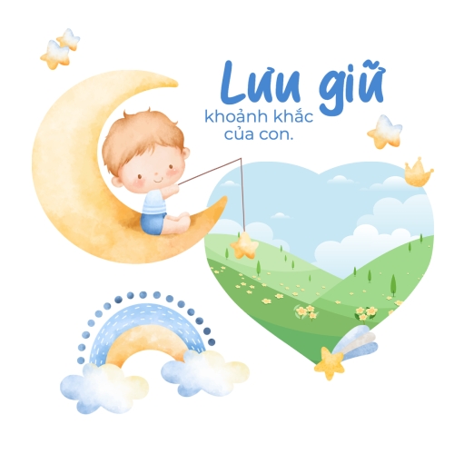 Mẫu thiết kế Photobook vuông Em bé, baby, kid, sinh nhật, birthday, cá nhân, personal style, sự kiện, event, dễ thương, cute 1759885999