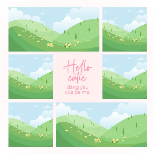 Mẫu thiết kế Photobook vuông Em bé, baby, kid, sinh nhật, birthday, cá nhân, personal style, sự kiện, event, dễ thương, cute 1759886001