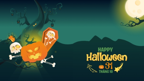 Mẫu thiết kế Hình nền máy tính Halloween, lễ hội ma quái, sự kiện, event, dễ thương, cute, chibi, hoạt hình, cartoon 1760995642