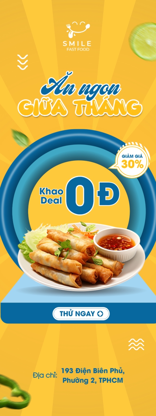 Mẫu thiết kế Standee Chả giò, chả, Đồ ăn, food, thực phẩm, ẩm thực, món ăn, F&B, nhà hàng, hiện đại, modern	 1760224234
