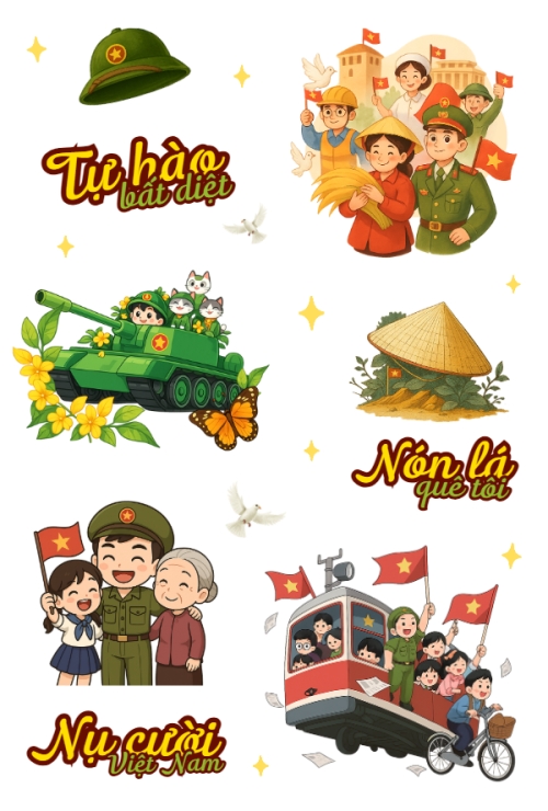 Mẫu thiết kế Nhãn Sticker - Sticker Sheets 2/9, Quốc Khánh, lễ hội, Việt Nam, sự kiện, event, dễ thương, cute 1759523678