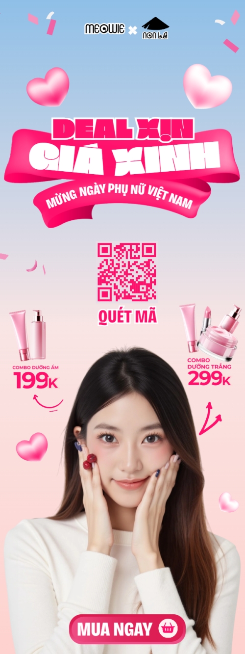 Mẫu thiết kế Standee 20/10, Ngày phụ nữ Việt Nam, Vietnamese Women's Day, phụ nữ, sự kiện, event, mỹ phẩm, làm đẹp, beauty, hiện đại, modern 1764256040