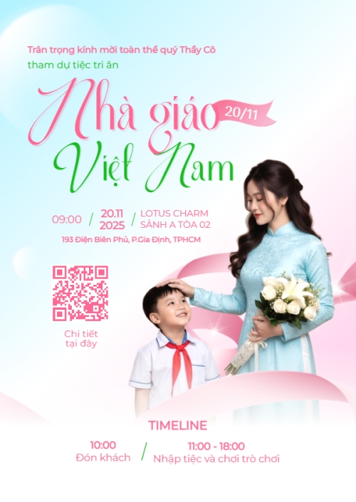 Mẫu thiết kế Thư mời Nhà giáo Việt Nam, 20/11 1763590300
