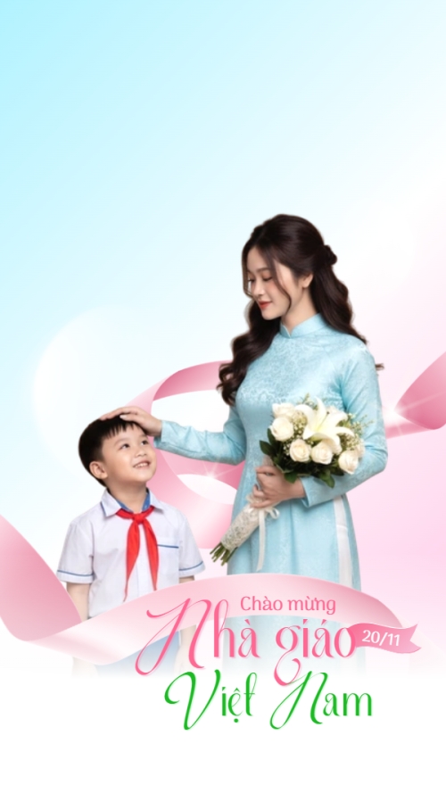 Mẫu thiết kế Hình nền điện thoại Chào mừng nhà giáo Việt Nam 20/11 1763597617