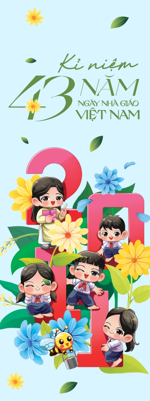 Mẫu thiết kế Standee Kỉ niệm 43 năm ngày nhà giáo 1764242411
