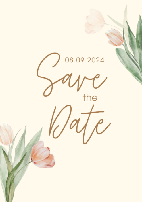 Mẫu thiết kế Ruột thiệp cưới Hoa tulip, thiên nhiên, floral, vintage, màu nước, watercolor 1761970172