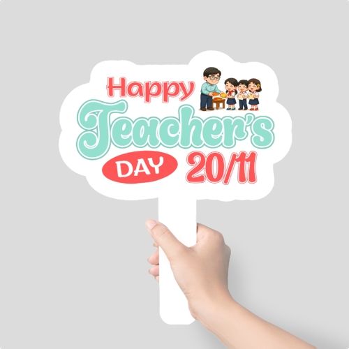 Mẫu thiết kế Hashtag cầm tay Happy Teacher's day 1763591258