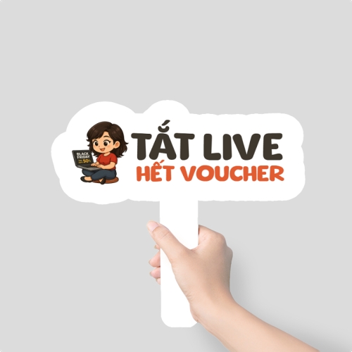 Mẫu thiết kế Hashtag cầm tay Tắt live hết voucher 1764235473