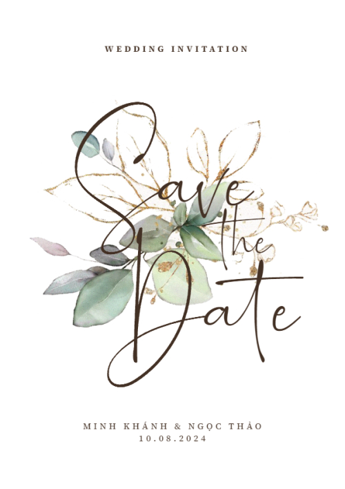 Mẫu thiết kế Ruột thiệp cưới Greenery, hoa lá, thiên nhiên, floral 1761970172