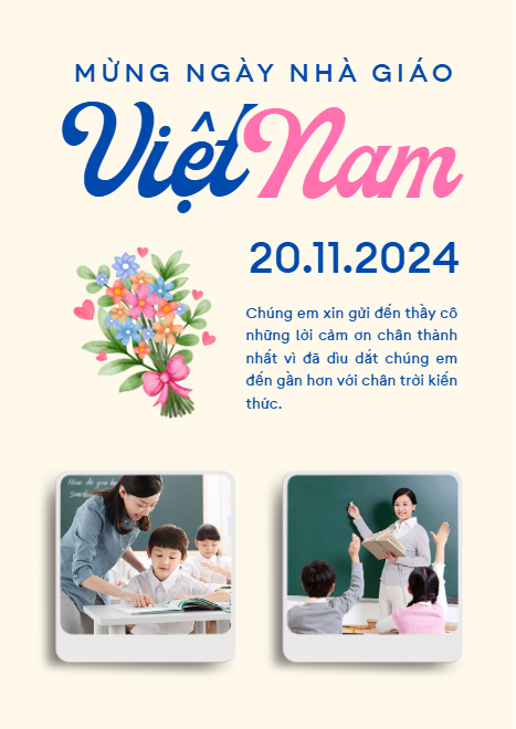 Mẫu thiết kế Khung ảnh (dọc) Ngày nhà giáo, 20/11, Teacher's day, hoa lá, thiên nhiên, floral 1763939027