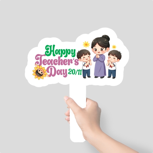 Mẫu thiết kế Hashtag cầm tay Happy Teacher's day 1763591258
